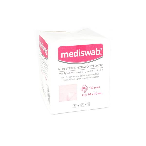 Mediswab Non-Sterile Non-Woven Swabs 4Ply (100 Pack)