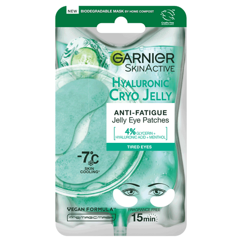 Garnier Anti-Fatigue Hyaluronic Acid & Icy Cucumber Cryo Jelly Eye Patches