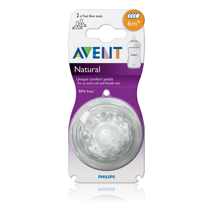 Avent Natural Fast Flow Twin Pack Teats 6 Months+