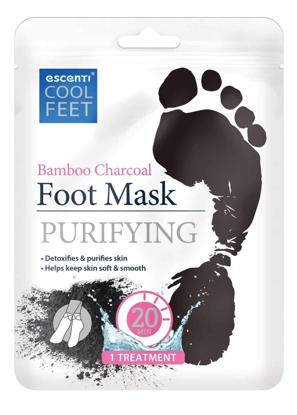 Escenti Cool Feet Bamboo Charcoal Foot Mask