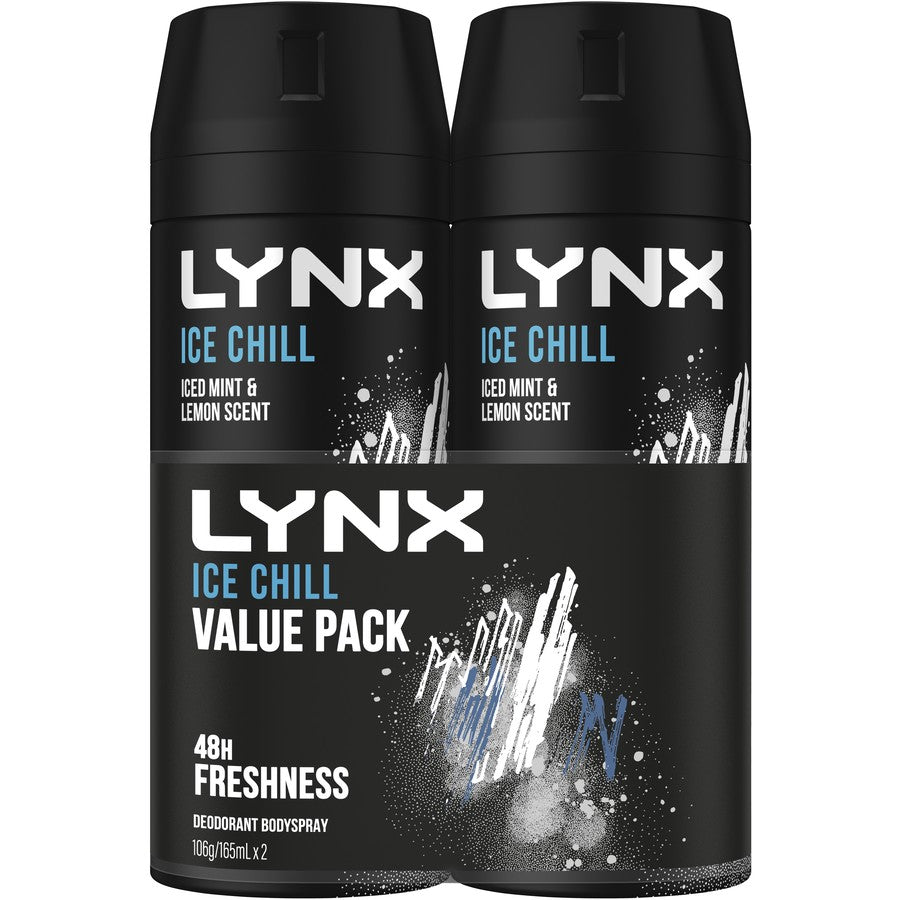 Lynx Ice Chill / Africa / Black Deodorant Twin Pack