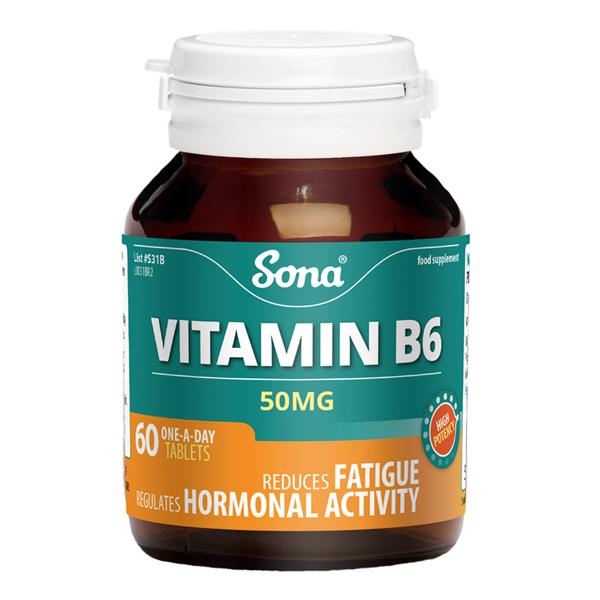 Sona Vitamin B6 50mg On- A-Day Tablets